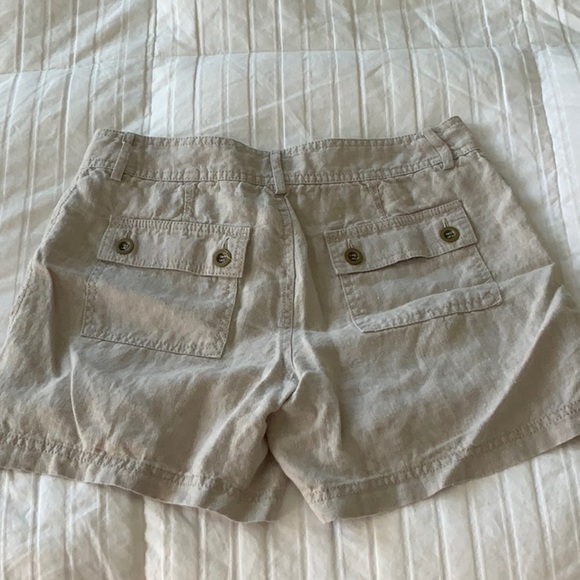 INC KHAKI LINEN SHORTS - Picture 2 of 2